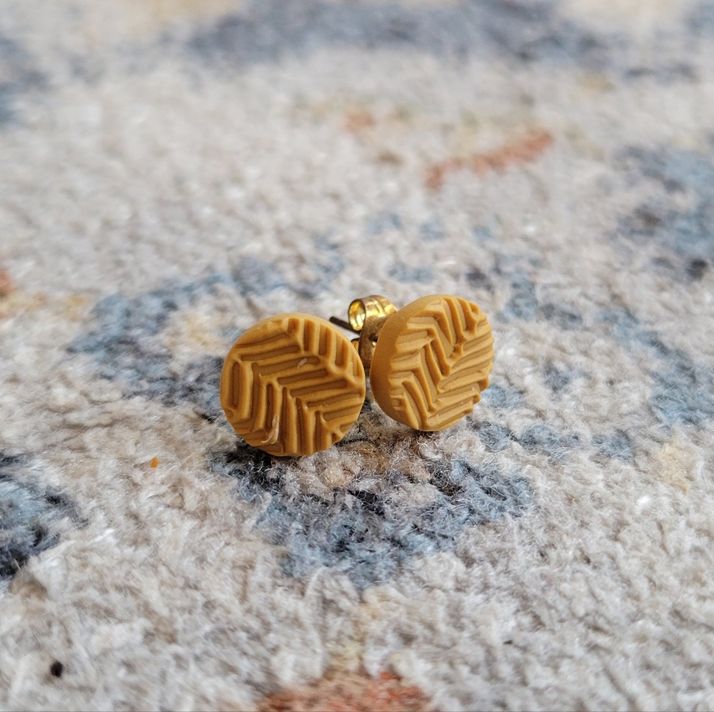 Handmade clay stud earrings